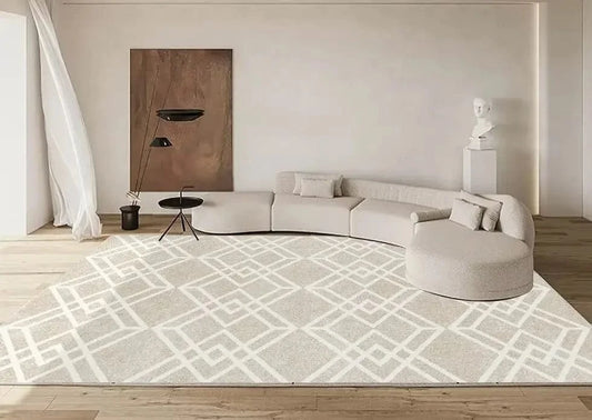 Canvanation Flannel-6 / 180x250cm 71x98in Tapis Moderne Blanc - Minimaliste Pour Grand Salon