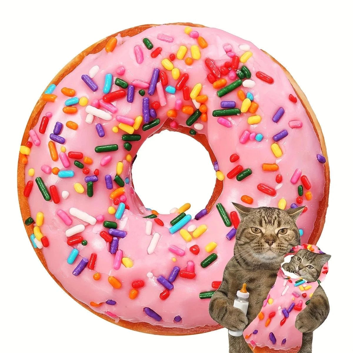 Canvanation Pink Donut / Round70inch(1.8m)) Couverture Polaire Burritos Tortilla Donut Pizza Nourriture