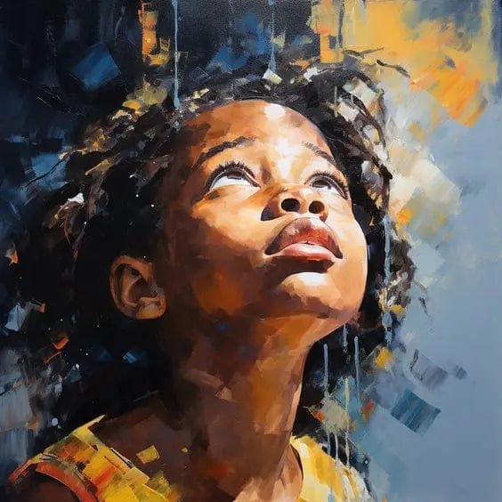 Canvanation 32 / 50x50cm Affiche Africain Femmes Et Enfants