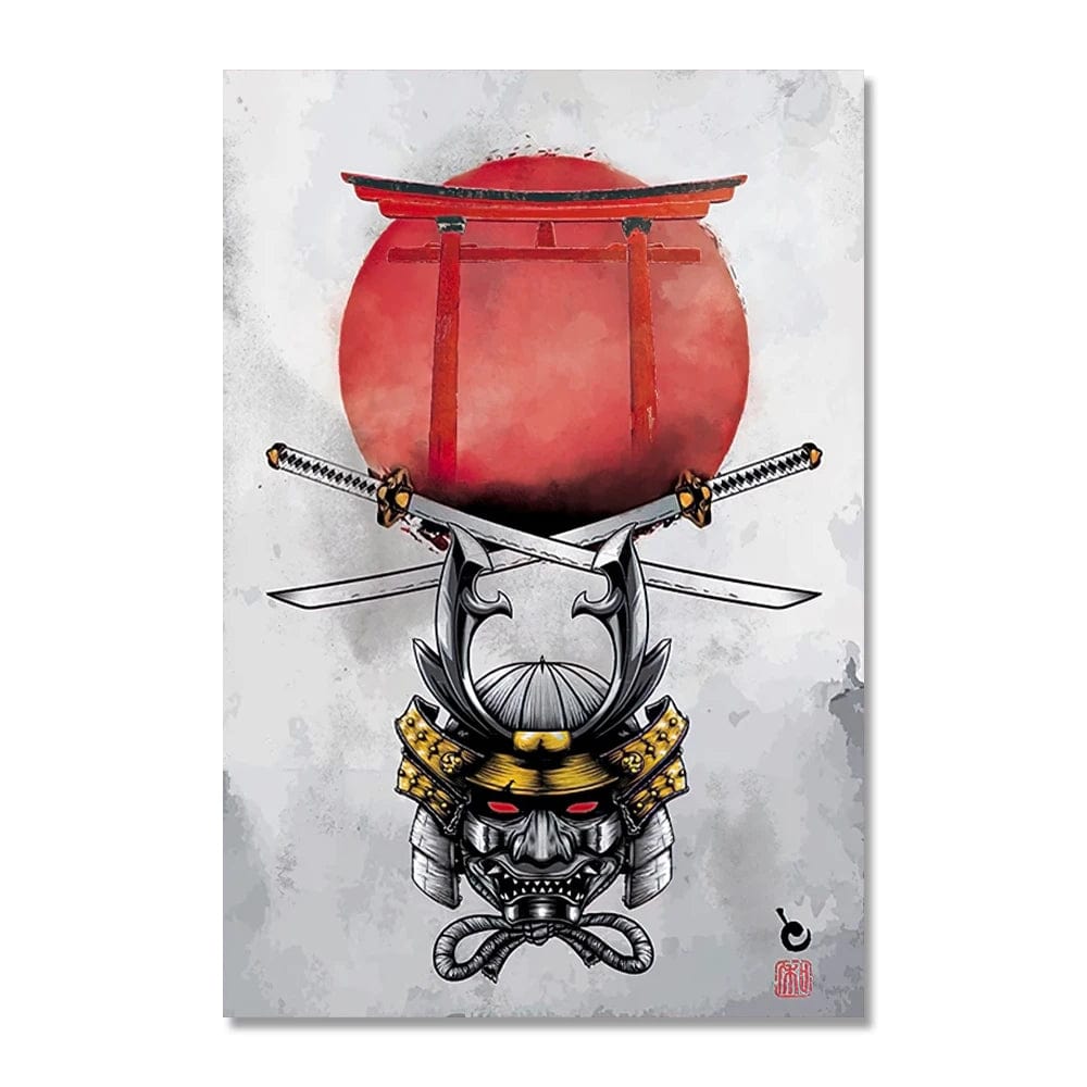 Canvanation Style 6 / 40X60cm Affiche Japonais Art Mural De Style Samouraï à L'encre
