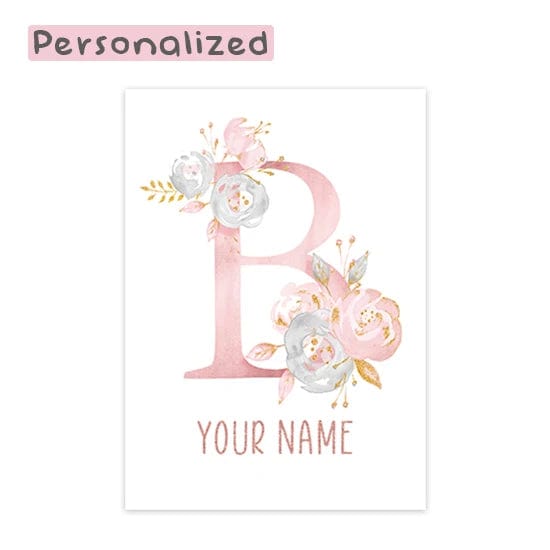 Canvanation Letter B / 40x60cm Affiche Prénom Personnalisé Pour Chambre Fille