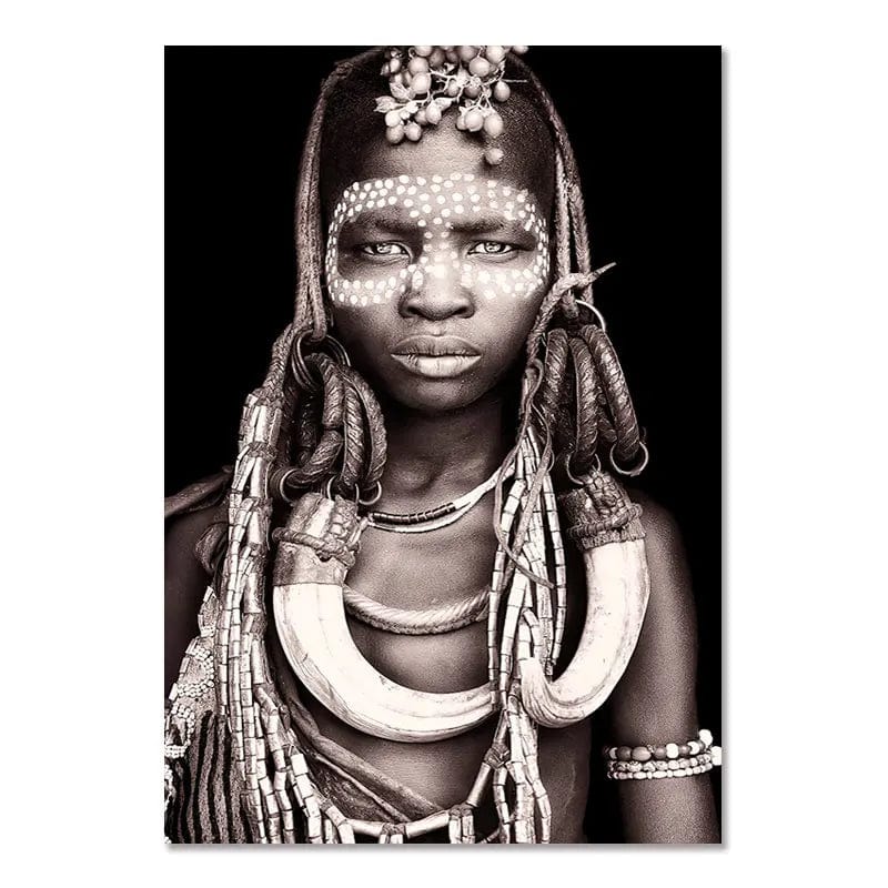 Canvanation 05 / 40x50cm Affiche Femme Africaine Noir Et Blanc