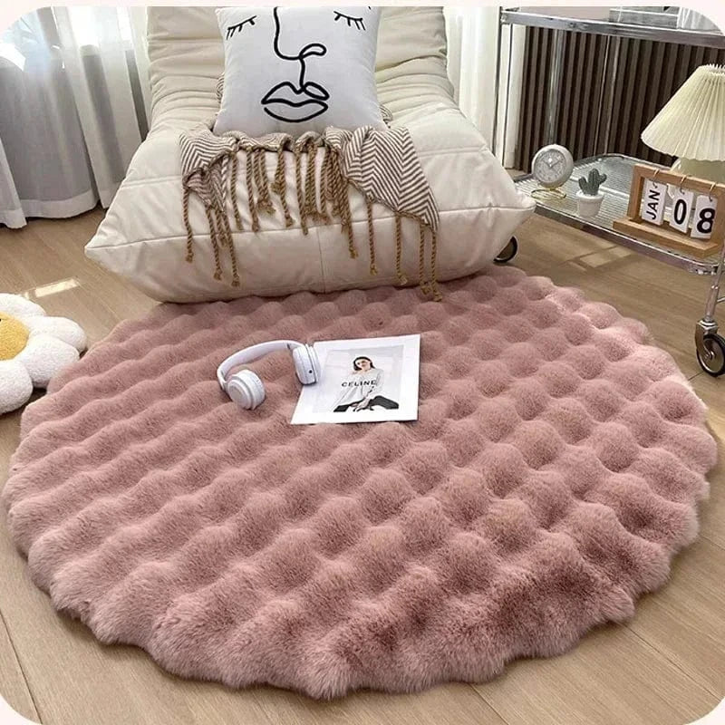 Canvanation Rose / 50X50CM Tapis De Chambre - Rond Super Moelleux De Couleur Unie