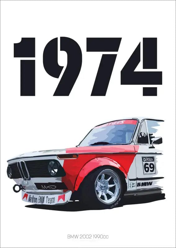 Canvanation 2 / 20x25cm Affiche Voiture Vintage Mustang Golf SS