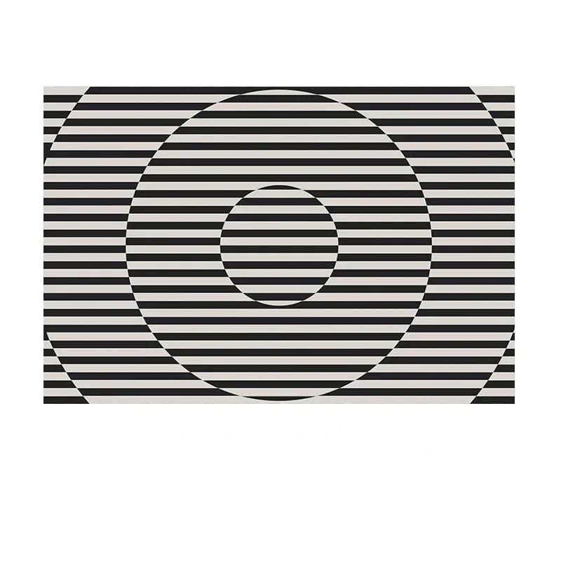 Canvanation C / 160x230cm Tapis De Chambre - Noir Et Blanc Géométrique