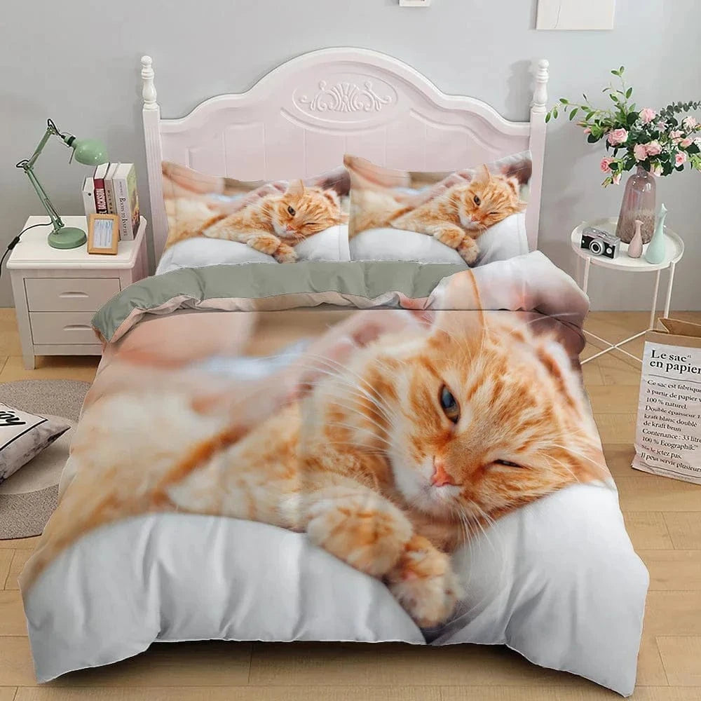 Canvanation 3 / 228x228cm 3pcs Housse De Couette - 3D Chat