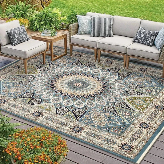 Canvanation 118BS-1 / 50x80cm Tapis Berbère carré style persan rétro – Motifs géométriques & floraux tapis