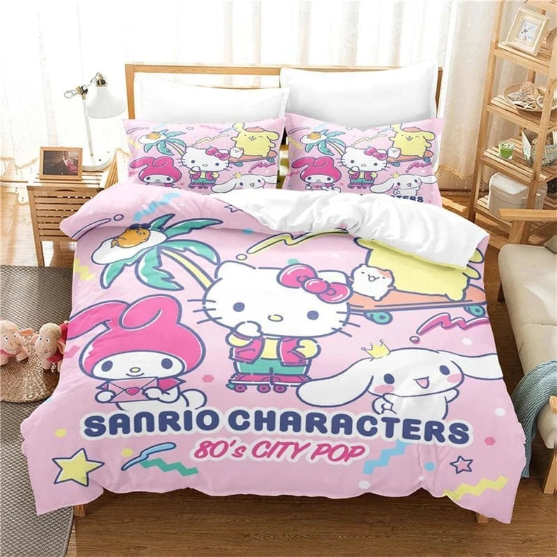 Canvanation D / US 203x228cm 3PCS Housse De Couette - Kawai Hello Kitty