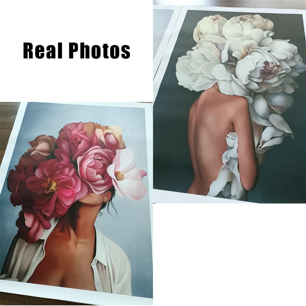 Canvanation Peinture Visage Femme Avec Fleurs