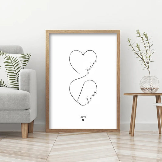 Canvanation Poster Personnalisé Coeur Famille