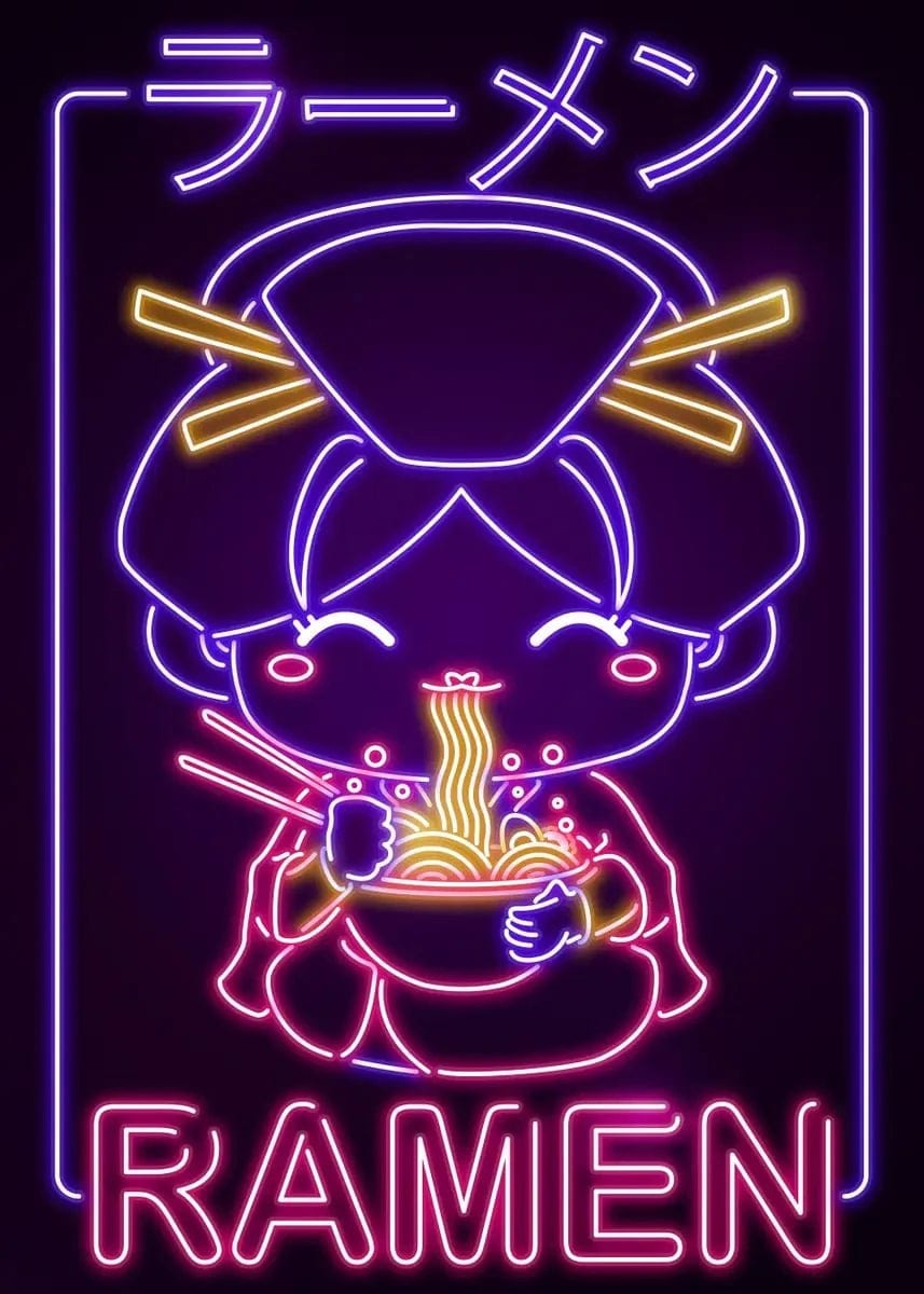 Canvanation 24 / 30x42cm Affiche Japonais Neon Retro Nourriture Ramen