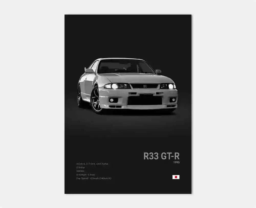 Canvanation 12 / 40x60cm Affiche Voiture Pop Noir Et Blanc Japon