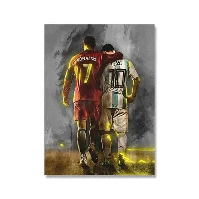 Canvanation 10 / 50x70CM Poster Football Stars Messi Ronaldo