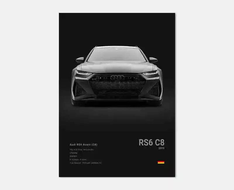 Canvanation 15 / 50x75cm Affiche Voiture Allemande Rs3 R8 C8 GTR SUV