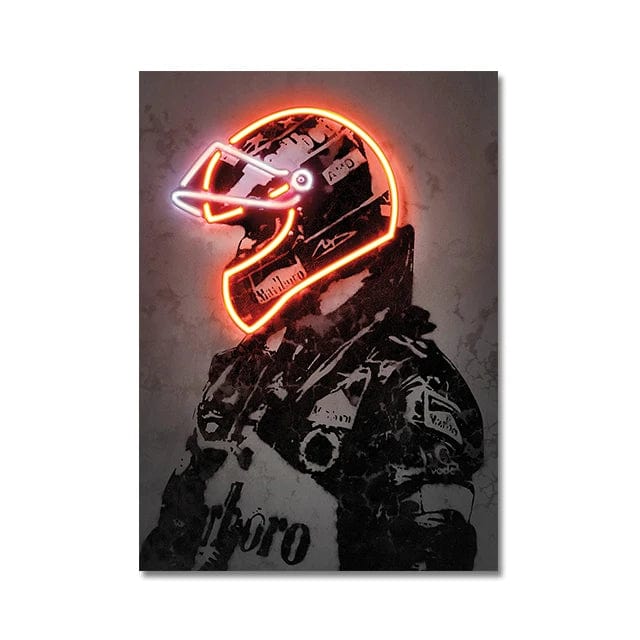 Canvanation 1 / 40x60cm Affiche Casque De Moto Neon