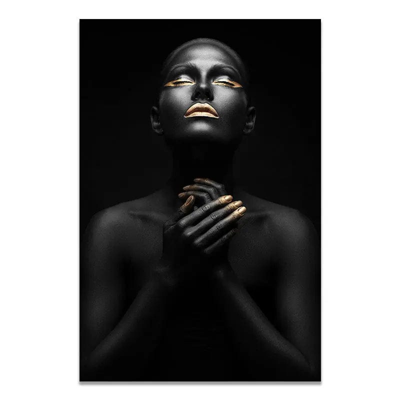 Canvanation PF 785 / 58x90CM Affiche Femme Africaine Noir Or
