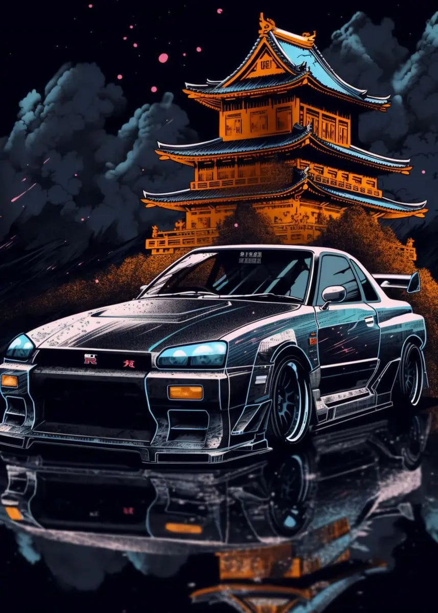 Canvanation 9 / 50x70cm Affiche Voiture Retro Nissan Skyline GTR
