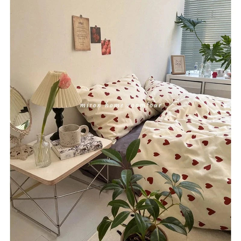 Canvanation Housse De Couette - Coeur Rouge