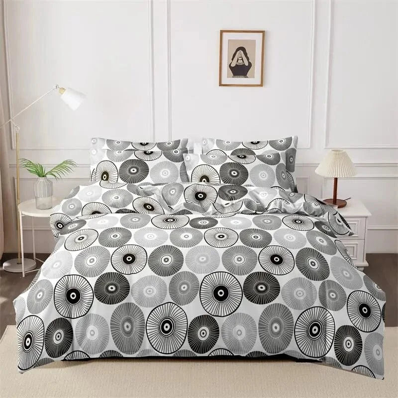 Canvanation 1 / 200*200cm Housse De Couette - Gris Et Blanc