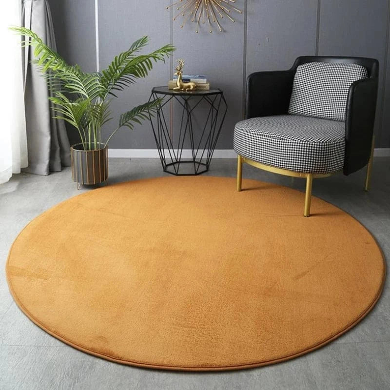 Canvanation Kaki / Diam 60cm(23.6inch) Tapis De Salon Rond - En Velours Ultra Doux