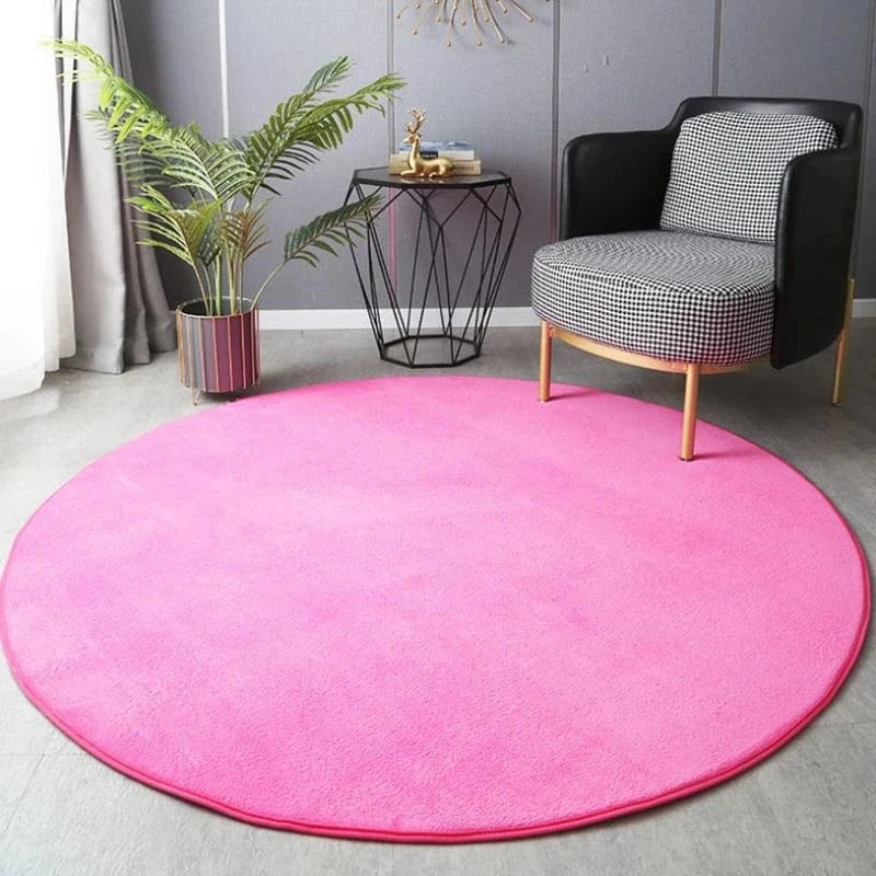 Canvanation Rose / Diam 60cm(23.6inch) Tapis De Salon Rond - En Velours Ultra Doux