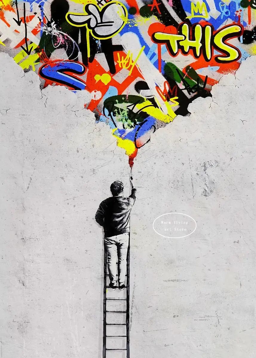 Canvanation 7 / 40x50cm Affiche Banksy Street Art Chambre
