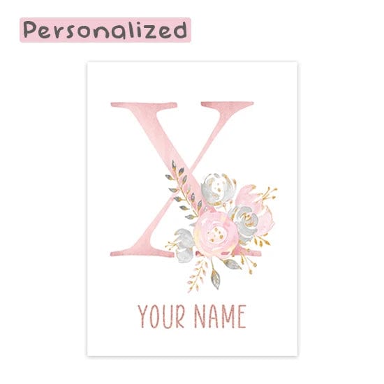 Canvanation Letter X / 40x60cm Affiche Prénom Personnalisé Pour Chambre Fille