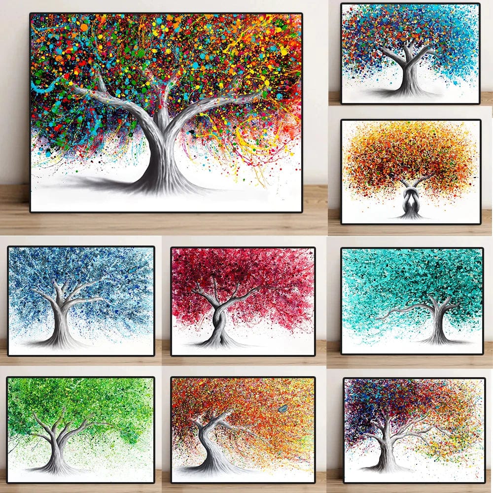 Canvanation Affiche - Arbre De Vie Coloré Gustave Klilmt
