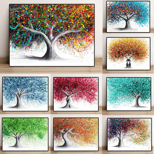 Canvanation Affiche - Arbre De Vie Coloré Gustave Klilmt