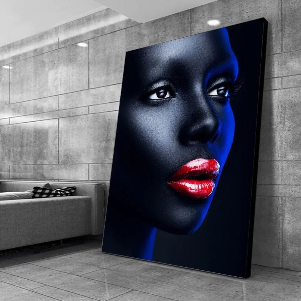 Canvanation Affiche Doigt Femme Africaine Or Peinture Lêvres
