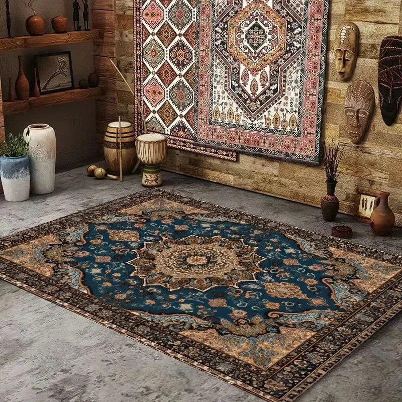 Canvanation Flannel9 / 60x90cm door mat Tapis de Salon Perse – Style Boho Chic, Lavable en Machine