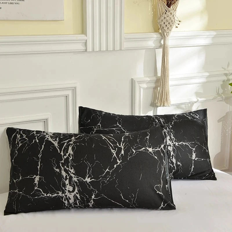 Canvanation Housse De Couette - Effet Marbre Noir