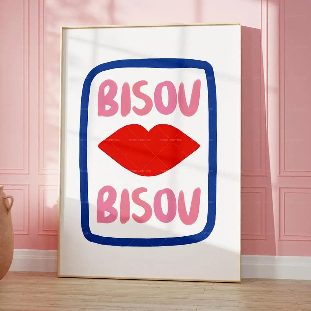 Canvanation G1090-2 / 50x70cm Affiche Citation Française Bisou