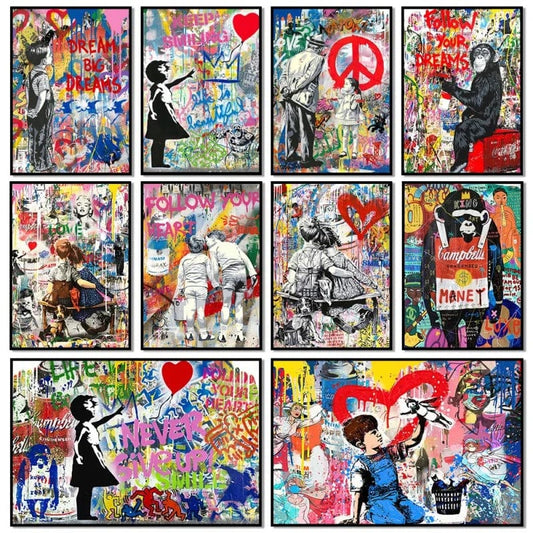 Canvanation Affiche Pop Art Salon Banksy