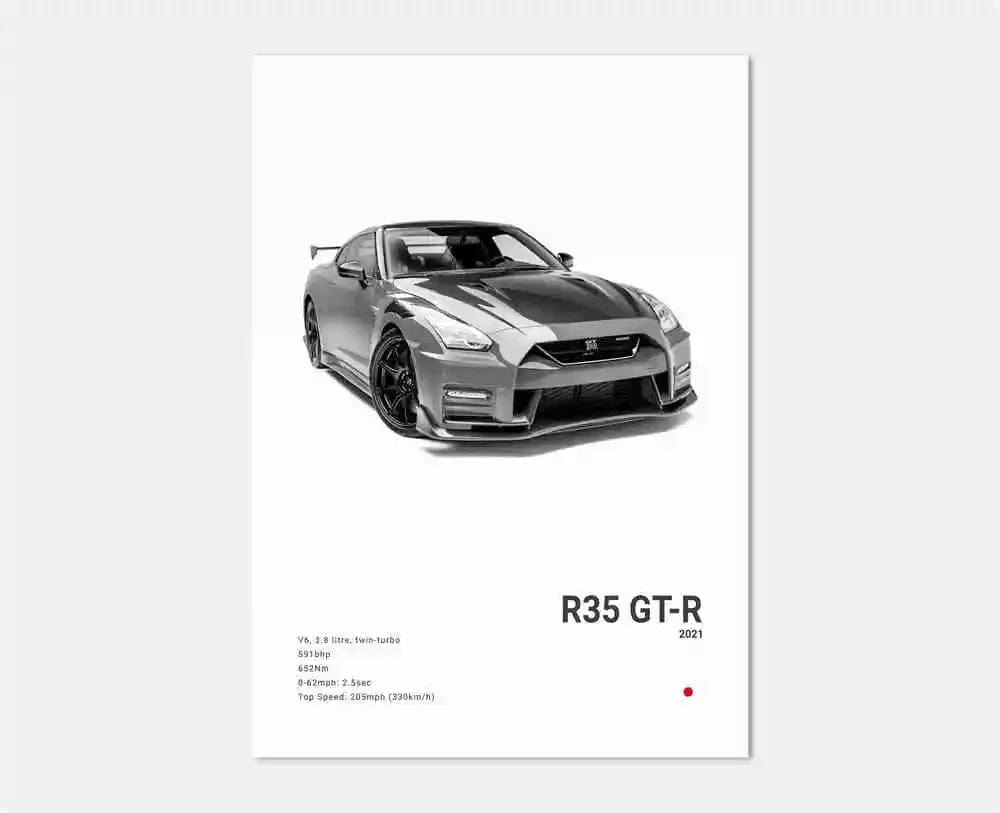 Canvanation 13 / 40x60cm Affiche Voiture Pop Noir Et Blanc Japon