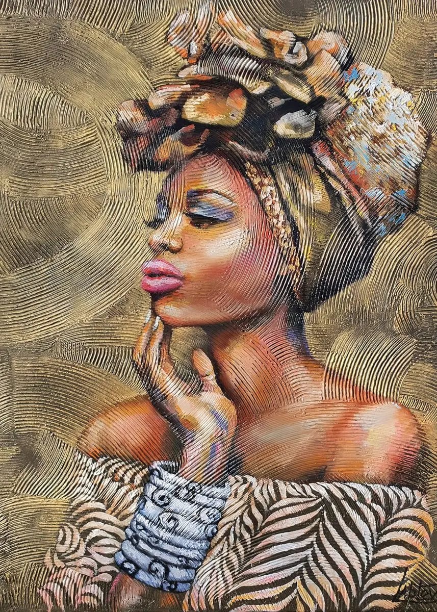 Canvanation D / 40x60cm Affiche Africain Femme Noir