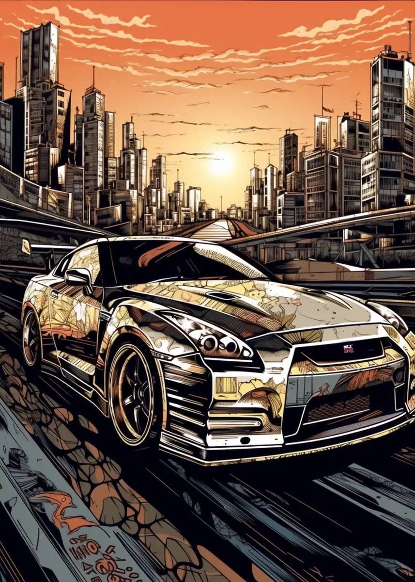 Canvanation 4 / 20x30cm Affiche Voiture Retro Nissan Skyline GTR