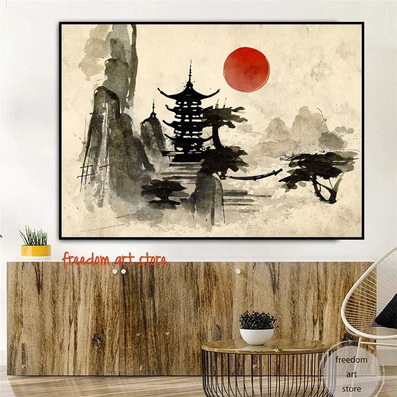 Canvanation Poster D'art Japonais Geisha Samurai