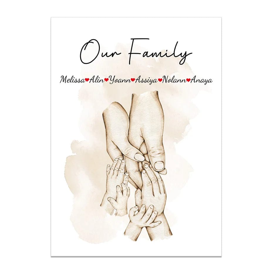 Canvanation Cadre Personnalisé Famille Poing Mains