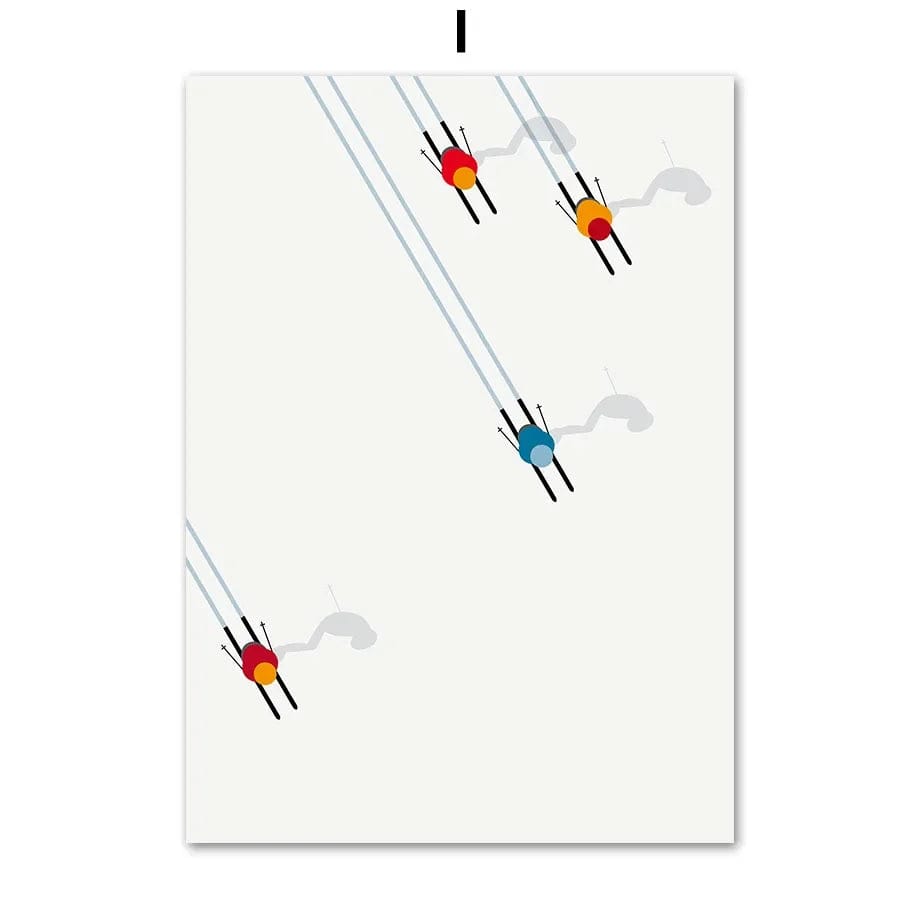 Canvanation I / 40X50 cm Poster Vintage Ski Minimaliste Snowboard Montagne