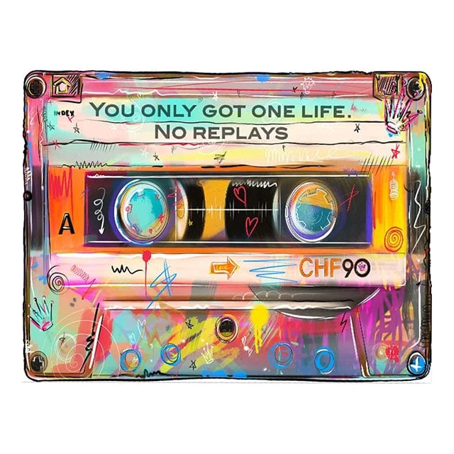 Canvanation PF 20350 / 100x150cm no frame Affiche Street Art Cassettes Vintage