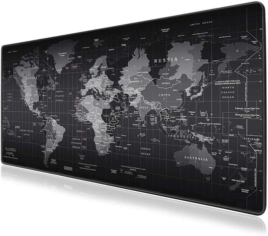 Canvanation Tapis De Souris - Carte Du Monde Noir Et Blanc