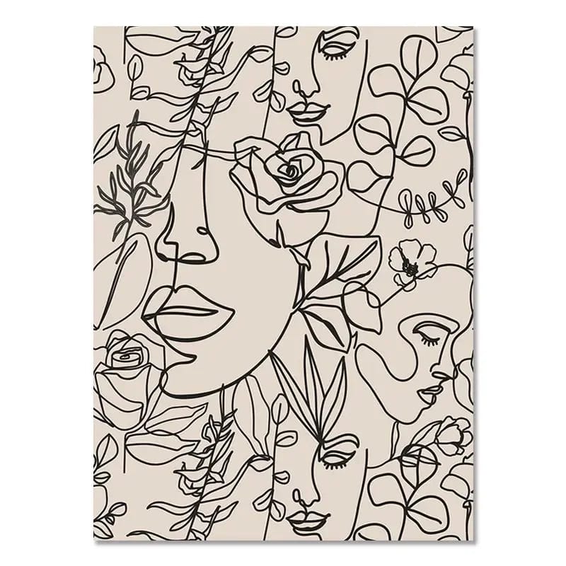 Canvanation 16 / 50x70cm Affiche Abstrait Boheme Noir Et Blanc