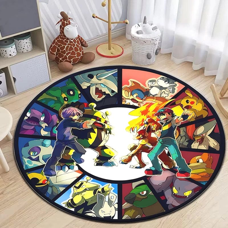 Canvanation Argent / 120cm diametre Tapis De Chambre - Pokémon