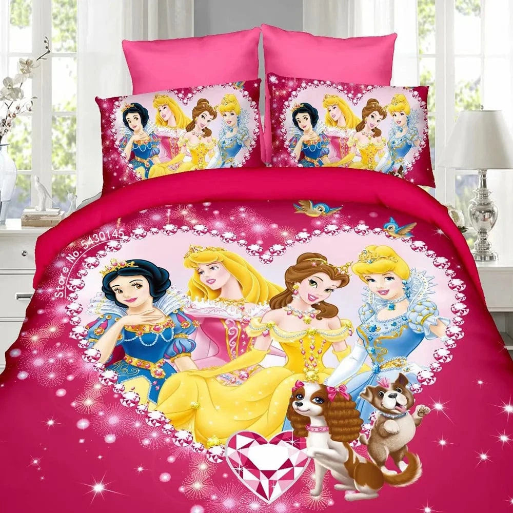 Canvanation 17 / Single(3pcs) 150 x 200 cm Housse De Couette - Disney Frozen Elsa Raiponce Princess Fille Garçon