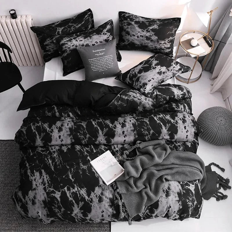 Canvanation Housse De Couette - 3pcs Pour Couple Noir Et Blanc