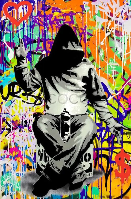 Canvanation PF 5491 / 60X90cm Sans Cadre Poster Street Art "Éclat Citadin : Les Murs Parlent en Couleurs"