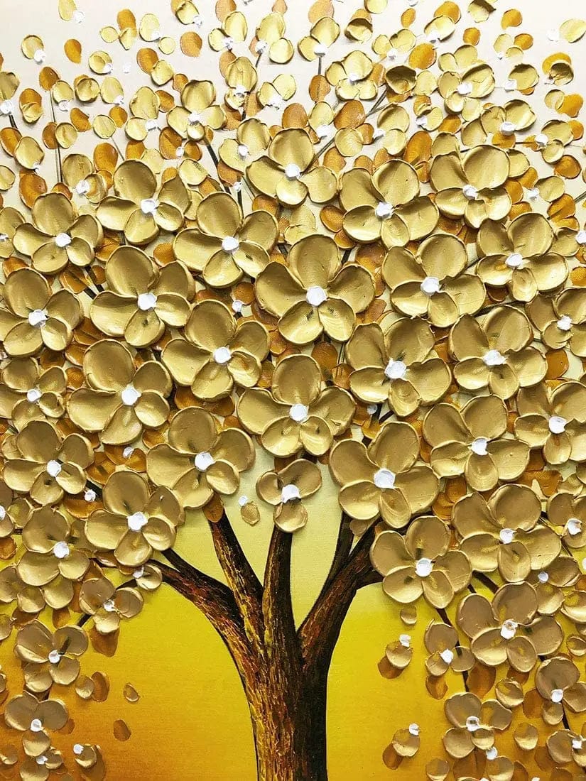 Canvanation Arbre De Vie Feuille D'Or