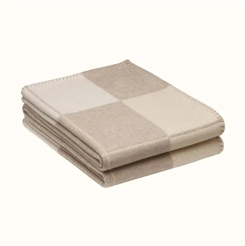 Canvanation Kaki / 135x180cm Couverture Chauffante de Luxe en Cachemire - Alliez Élégance et Confort