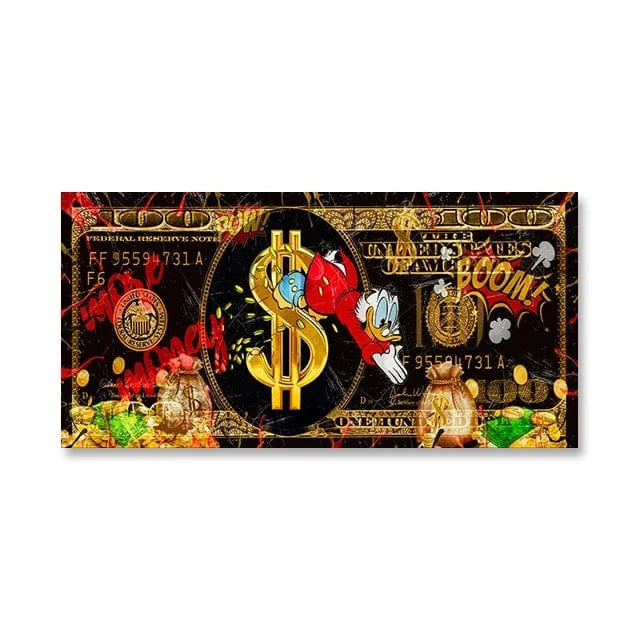 Canvanation SW8709 / 55x110 cm Affiche Pop Art Picsou Billet De Banque